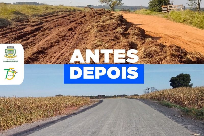 Antes e Depois - Estrada de Acesso à Comunidade Rural São Benedito